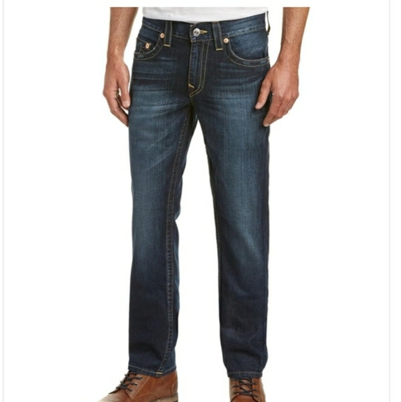 True Religion Ricky Men's World Tour Straight Leg Blue Jeans Sz 40X34 - Picture 1 of 15